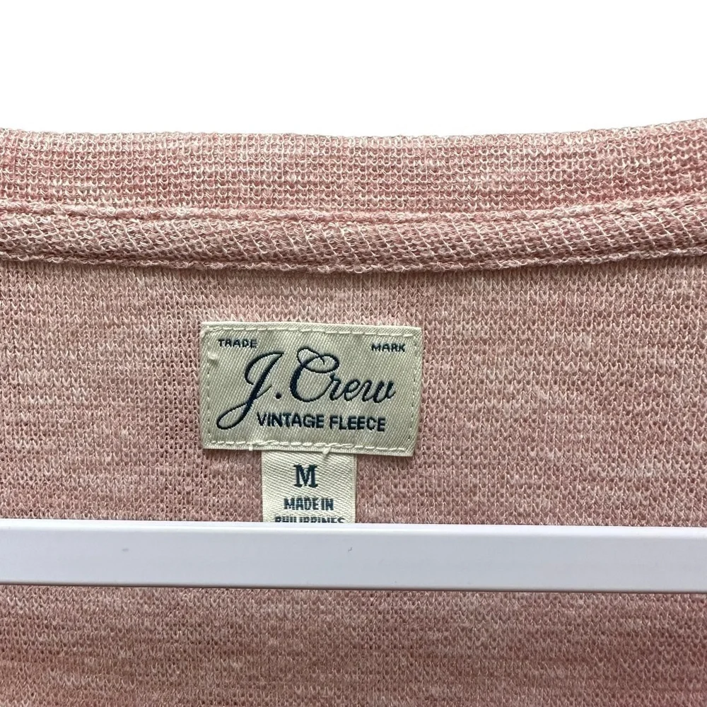 J. Crew Vintage Fleece Sweater Pink V-Neck Pullover Coquette Casual‎ Preppy M